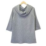 Lou & grey  Sweater Womens Size Small Ribbed Gray Tunic Pullover Off The Shoulder Photo 5
