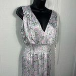 CeCe  Floral Sleeveless Smocked Waist Jumpsuit Size XS EUC Photo 5