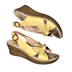 Charming Charlie Dansko Yellow Leather Women's Sandals Size 6.5 Photo 2