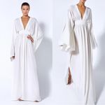 Alexis  Lilla Kaftan Crepe Maxi Dress White Sz S Photo 9