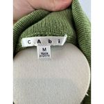 CAbi Green Knit Cardigan Sweater M Floral Crochet Detail Button Front 100% Cotto Photo 5