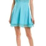 Charo Ruiz Ibiza Volantes Lace Crochet Trim Mini Dress Turquoise Size Medium NWT Blue Photo 0