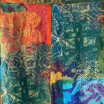 Coldwater Creek Boho Artsy Multicolor Silk Chiffon Skirt Size XL Lagenlook Photo 2