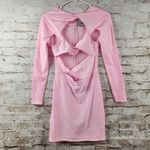 Coperni Cut Out Jersey Dress in Light Pink Small Long Sleeve Barbiecore Mini Photo 3