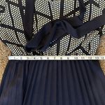 SheIn  pleated skirt puff sleeve dress with bow tie detail size medium navy Photo 9