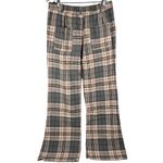 AREA STARS Plaid Wide Leg Pants Trousers Womens Large Pink‎ Grey Flannel Blend Gray Photo 1