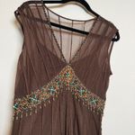 Anthropologie Vintage Y2K Brown Mesh Dress Romantic Grunge  Photo 2