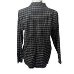 Chico's  No-Iron Grid Check Blouse Size 0 (4/6) Black White Button Up Photo 3