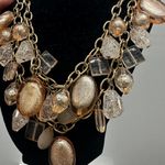 Gold and Silver Charm Necklace with Pearl and Crystal Accents Photo 1