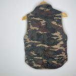 J Crew Puffer Vest‎ Camo Camouflage Print Double Zip Quilted Blogger Favorite S Green Photo 3