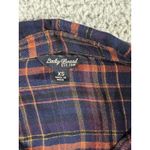 Lucky Brand Button Up Shirt Women XS Plaid Tartan Long Front Tulip Back Photo 6