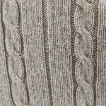 IZOD Cotton Cable Knit Crewneck Sweater Tan with Pink Photo 9