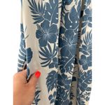 Royal Creations Hibiscus‎ Palm Panel Blue Tulip Sleeve Midi Dress Size Large Photo 6