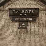Talbots đź’• PETITEđź’• 100% Pure Merino Wool Sweater Blazer Gray Medium Petite NWOT Photo 9