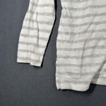 Loft  Shirt Womens XL White Gray Striped Long Sleeve Boat Neck Casual Top Tee Photo 2