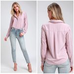 Lulus LULU’S On A Whimsy Lavender Crochet Long Sleeve Button Up Top Photo 1