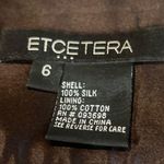Etcetera Italian Brown Embroidered 100% Silk Geometric Pattern Womens skirt 6 Photo 3