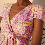 Boden USA BODEN Evangeline Jersey Faux Wrap Dress Party Pink Summer Paisley Size 6 NWT Photo 3