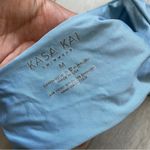 Kasa Kai Swimwear Button Front Bralette Swim Bikini Top Blue (Medium) Photo 3