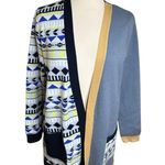 Style & Co  Open Cardigan Size Large Petite Multicolor Mixed Media Print Boho Photo 0