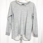 Michael Lauren Zuma Pullover Crewneck Lace Back Sweatshirt: Heather Grey Photo 4