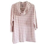Croft & Barrow NWOT  Beige Striped Cowl Neck 3/4 Sleeve Women’s Top XL Photo 2