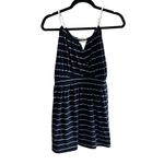 One Clothing  summer cotton striped navy dress size medium rope shoulders sun dre Photo 1