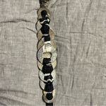 Chico's Silver Black Circle Chain Link Ribbon Belt Photo 7