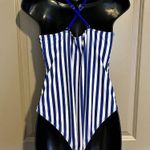 SheIn NWOT Blue & White One Piece Swimsuit, Large Photo 2