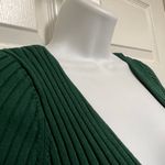 Hera Collection Hunter Green Deep V Neck Ribbed Dress Photo 6