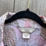 Allison Daley  Pink Womens‎ size 14 Petite Button Down Blouse Shirt Floral Leaf Photo 8