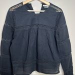 Isabel Marant Etoile Rexton Blouse Crochet Lace Pintucked Pleated Top Size 38 Photo 9