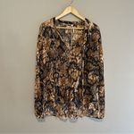 Free People  Out For The Night Top Blouse in Snake Combo Oversized Size Small Photo 1