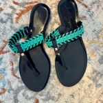 Jack Rogers sandals plastic navy blue and teal woven strap size 8 beach Photo 0