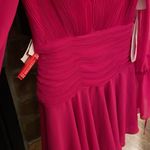 Mac Duggal  Pleated Bell Sleeve Pink Chiffon Mini Dress Photo 4