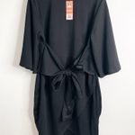 Boohoo Kimono Sleeves Wrap Over Dress Black Size 18 Photo 1