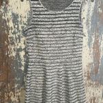 Parker  Mesh Panel Gridded Silk Lined Fit & Flare Sleeveless Dress small Photo 0