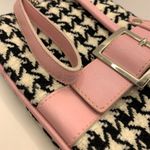 Sondra Roberts  9x5 Houndstooth Black, White and Pink Clutch Photo 3