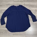 Old Navy  Women Blue Relaxed Buttoned Long Sleeve Blouse Mandarin Collar Size XXL Photo 8