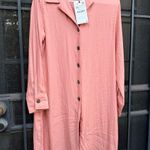 ZARA Collared Long Sleeve Button Down Shirt Dress NWT, Size XS Photo 8