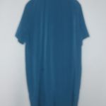 Tess 20W Short Sleeved Shirt Dress Button Front in Teal Green Photo 6