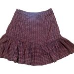 Free People Nadia Red Geometric Hexagon Pattern Asymmetric Ruffle Hem skirt Photo 2