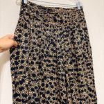 Anthropologie Smocked High Waist Wide Leg Palazzo Pants Animal Print Size 8 Black Photo 3