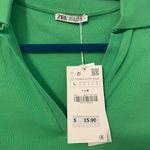 ZARA Green Cropped Collared Tee Photo 1