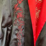 Red and Black Embroidered reversible, Kimono Robe. Free size Size L Photo 5