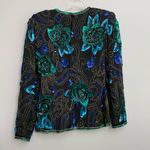 Scala Vintage‎ Beaded Silk Shirt Photo 1