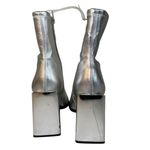 Gianni Bini Metallic Silver Block Heel Boots Size 8.5 NWT Futuristic Ankle Boots Photo 4