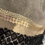 Boho Knit Sequin Trim Open Front Wrap Shawl | One Size Tan Size undefined Photo 4