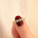 Boutique 14k Gold Plated S925 Hollow Simulated Diamond‎ Ring, Adjustable Photo 9