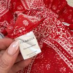 Tularosa Alexa Off The Shoulder Top Cherry Red Bandana Print Pom Poms Sz Medium Photo 9